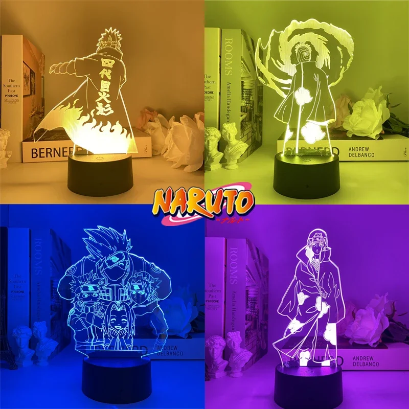 Anime Naruto 3D Night Light Obito Bedside Lamp Room Decoration Child Bedrooms USB Touch Control or Remote Kid Christmas Gift Toy