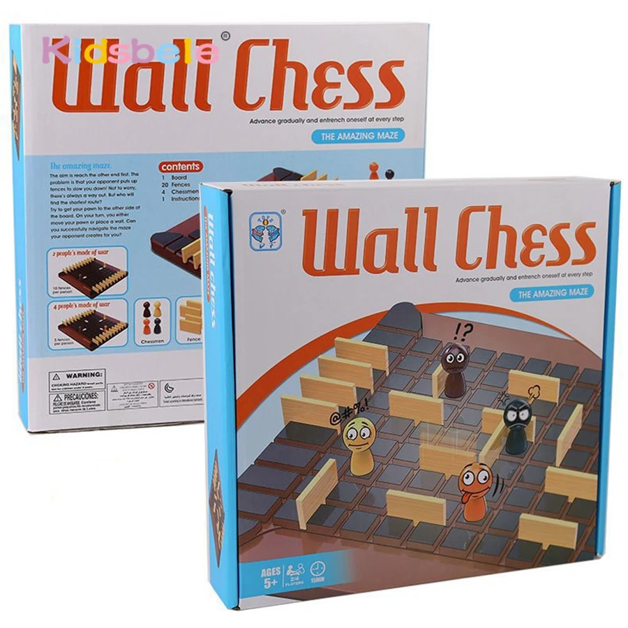 Jeu de labyrinthe d'échecs mural en bois pour enfants, jeu de société de pensée logique éducative pour enfants, jouet d'entraînement cérébral STEM