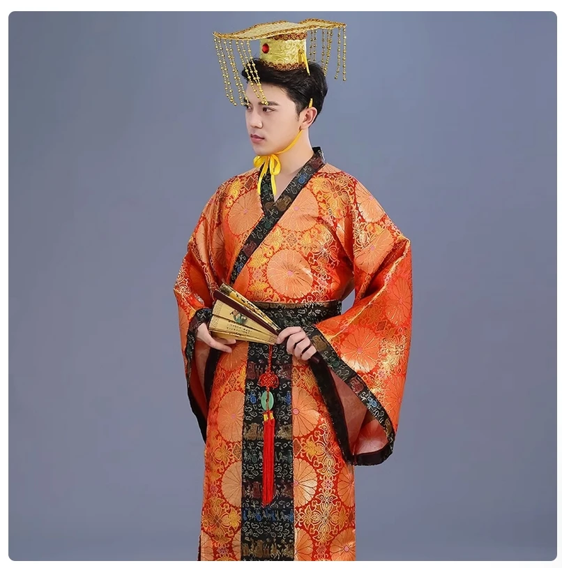 Nuevo disfraz histórico de actuación, disfraz de príncipe adulto, bata de dragón, disfraz de emperador de la Dinastía Han, Hanfu
