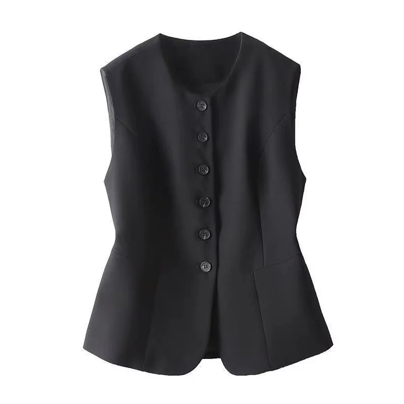 Veste courte à simple boutonnage pour femme, manteau en émail pour femme, gilet monochrome, nouveau document, printemps et automne