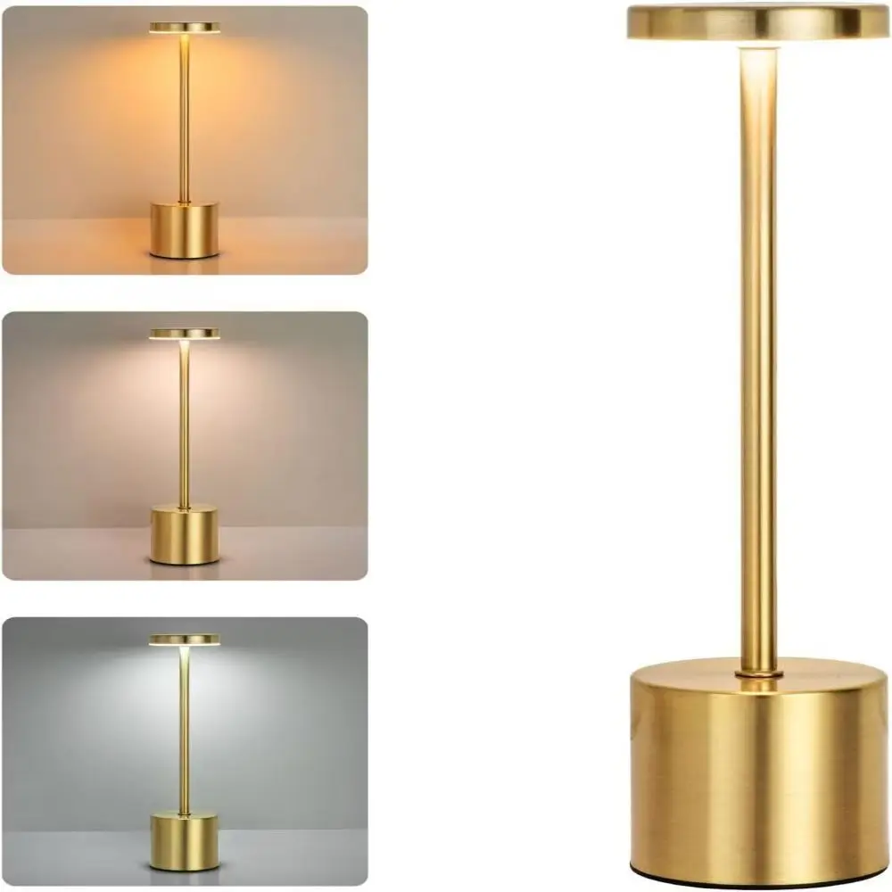 LED Classic Table Lamp USB Rechargeable Night Light Stepless Dimming Touch Desk Lamp 3 Colors Bedside Lamp Bar Hotel Decoration