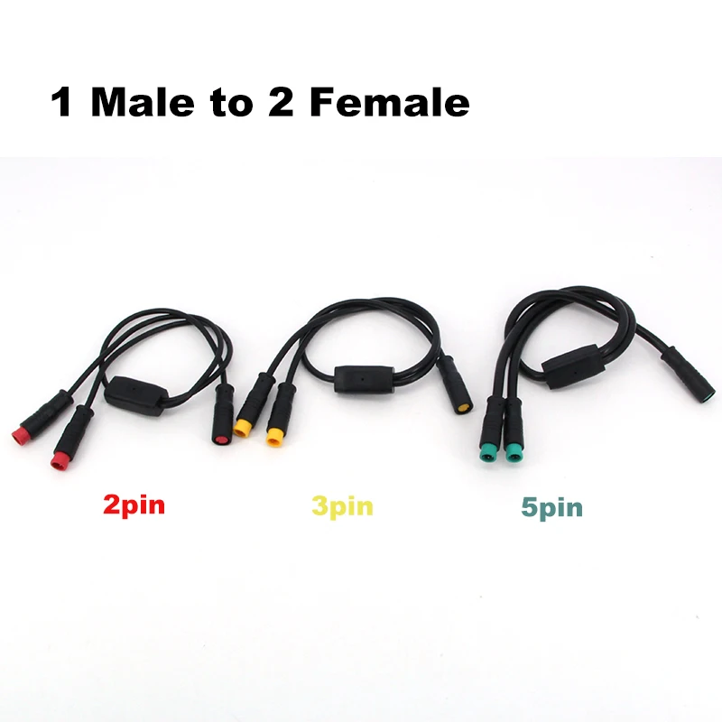 

2pin 3pin 5pin M8 DC splitter Julet waterproof 1 female to 2 male Ebike sensor Connector Cable Electric Bicycle Plug J17