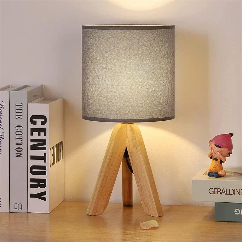 Imagem -03 - Nordic Tecido Sombra Led Table Lamp Minimalista Decoração Interior Luminária Desktop Luzes Estudo Quarto Cabeceira Sala de Estar