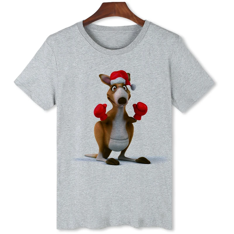 Cute animated kangaroo Christmas Tshirt Original Brand tops Summer Oversized t-shirt For Men Casual Clothing B139