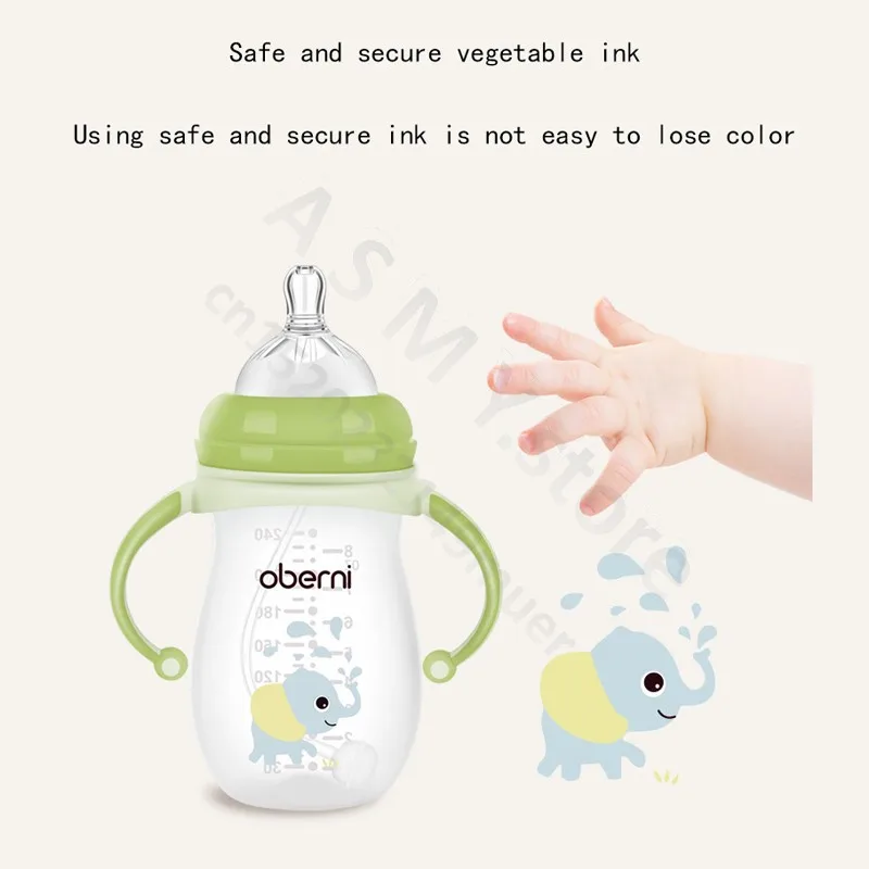 Newborn Baby Bottle 240ML/300ML Wide-Calibre BPA-Free Large-Capacity Anti-Colic Feeding Bottle for Babies 6 Months And above