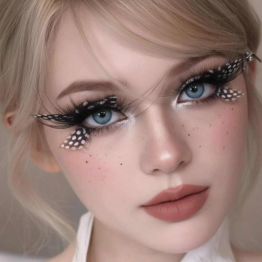 Extra Long Spotted Eyelashes Decor Creative Art Makeup DIY Lashes For Stage Performance Photo Shoot Costume Accessory