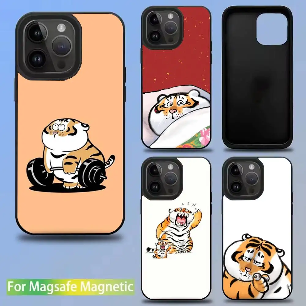 

Fat Tiger Phone Case For iPhone 16,15,14,13,12,11,Pro,Max,Plus,Mini,SE New Magsafe Magnetic Wireless Charging