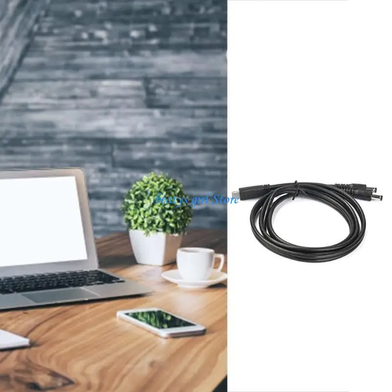 

C7AB Type C to Double DC5525 Power Cable 5.5x2.5mm 5525 Plugs for Routers CCTV Device