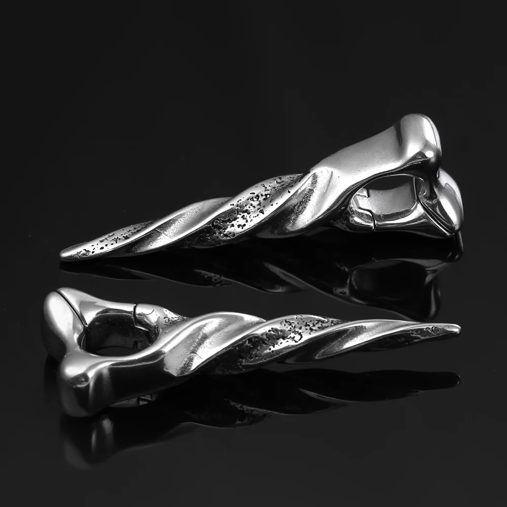 Giga 1/2Pcs 12mm(1/2") Sharp Cone Stainless Steel Ear Weights Hanger Dangle Gauges Earrings for Stretched Piercing Body Jewelry