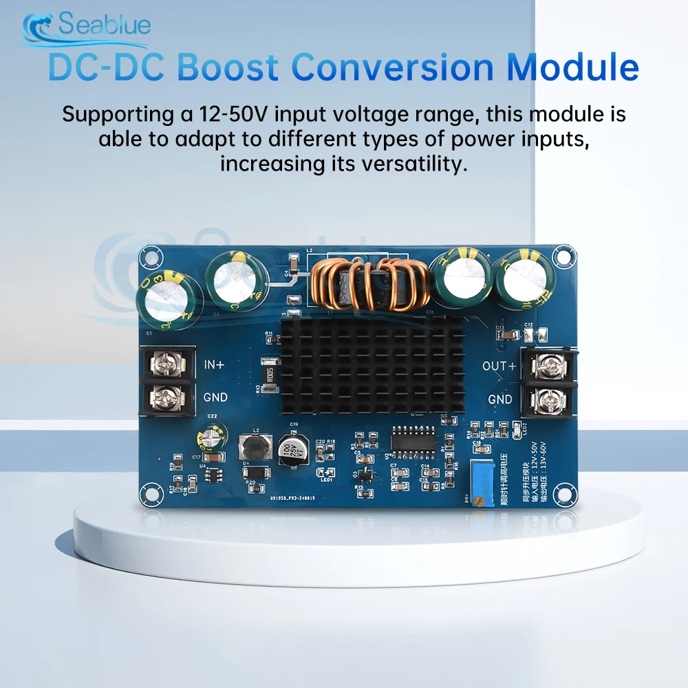 DC 12-50V to DC 13-60V 300W 12A Boost Converter CC CV Step-UP Module Adjustable Regulated Stabilized Voltage Power Supply