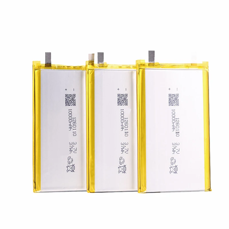 Polymer Lithium Ion Rechargeable Battery, Li-ion Battery for Power Bank, GPS Table, E-book Batteries, 10000mAh, 3.7V, 1260110