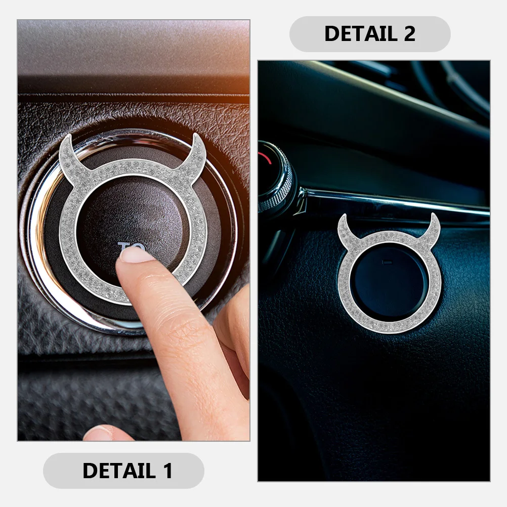 

Zinc Alloy Push Cover Car Interior Accessories Start Decoration Bling Ignition Button Cover Engine Start Stop Button