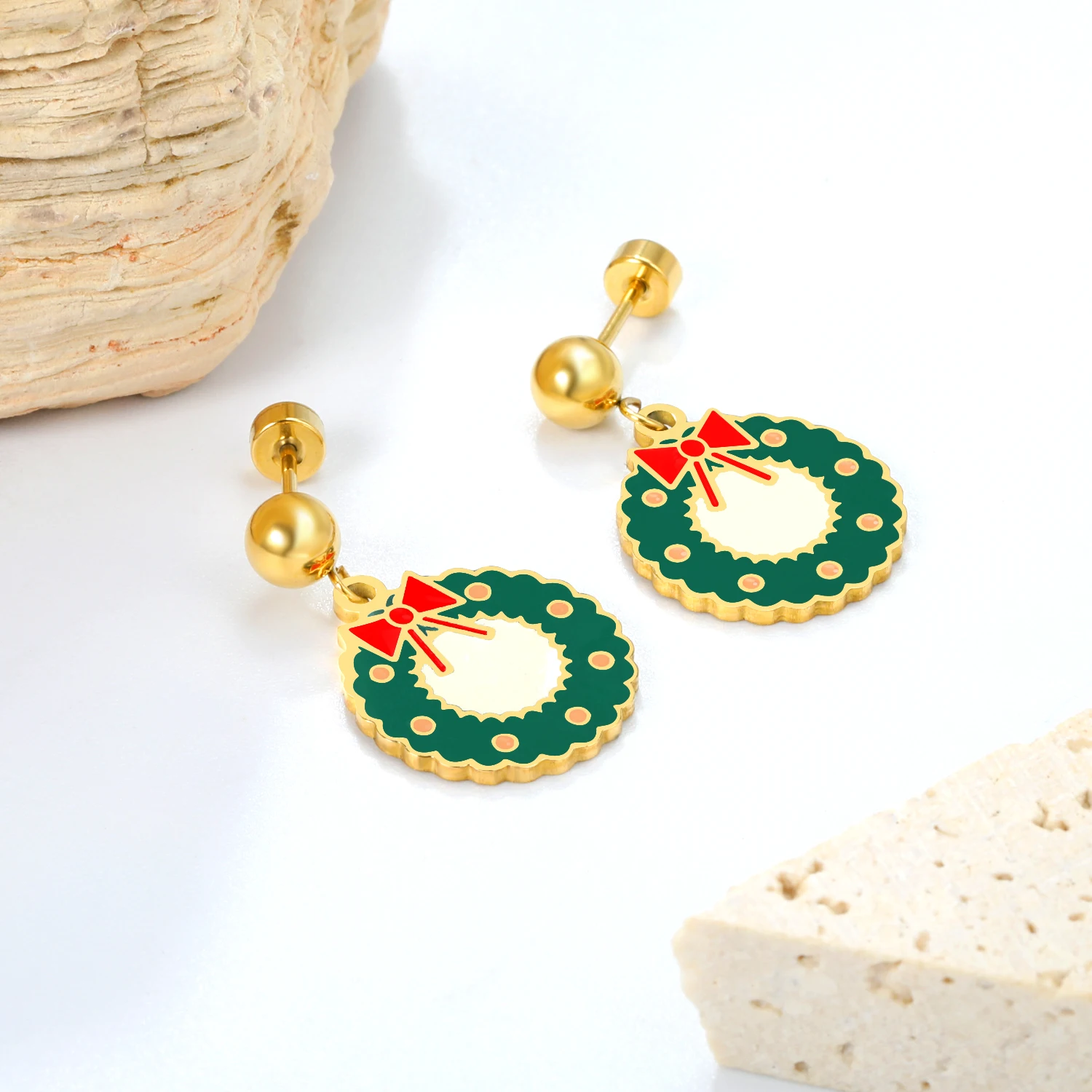 Weihnachten Halloween Glocken Geschenk Anhänger Ohrringe für Mädchen, Nische Kreative Edelstahl High-End-Accessoires Schmuck Geschenke