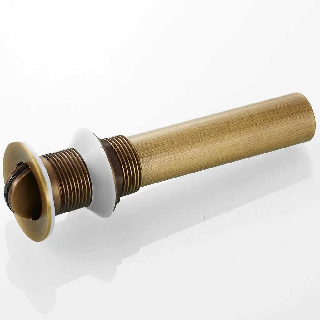 Unslotted Basin Waste Brass Pop Up Drain Bath Plug Chrome Finish Easy Clean for Home Bathroom Sinks