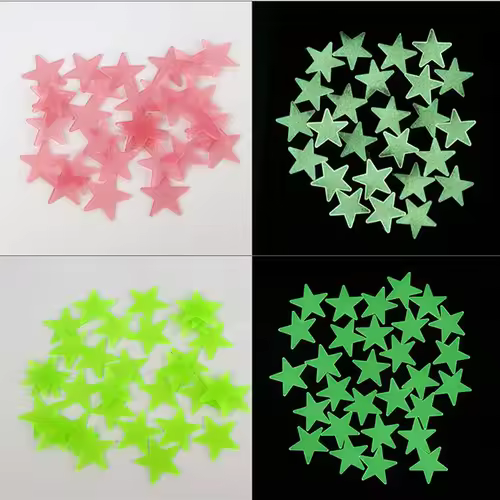 100Pcs/Set Stars Luminous Wall Stickers Glow In The Dark For Kids Baby Room Decoration Decals Colorful Star Home DIY Decor Mural - Image 4