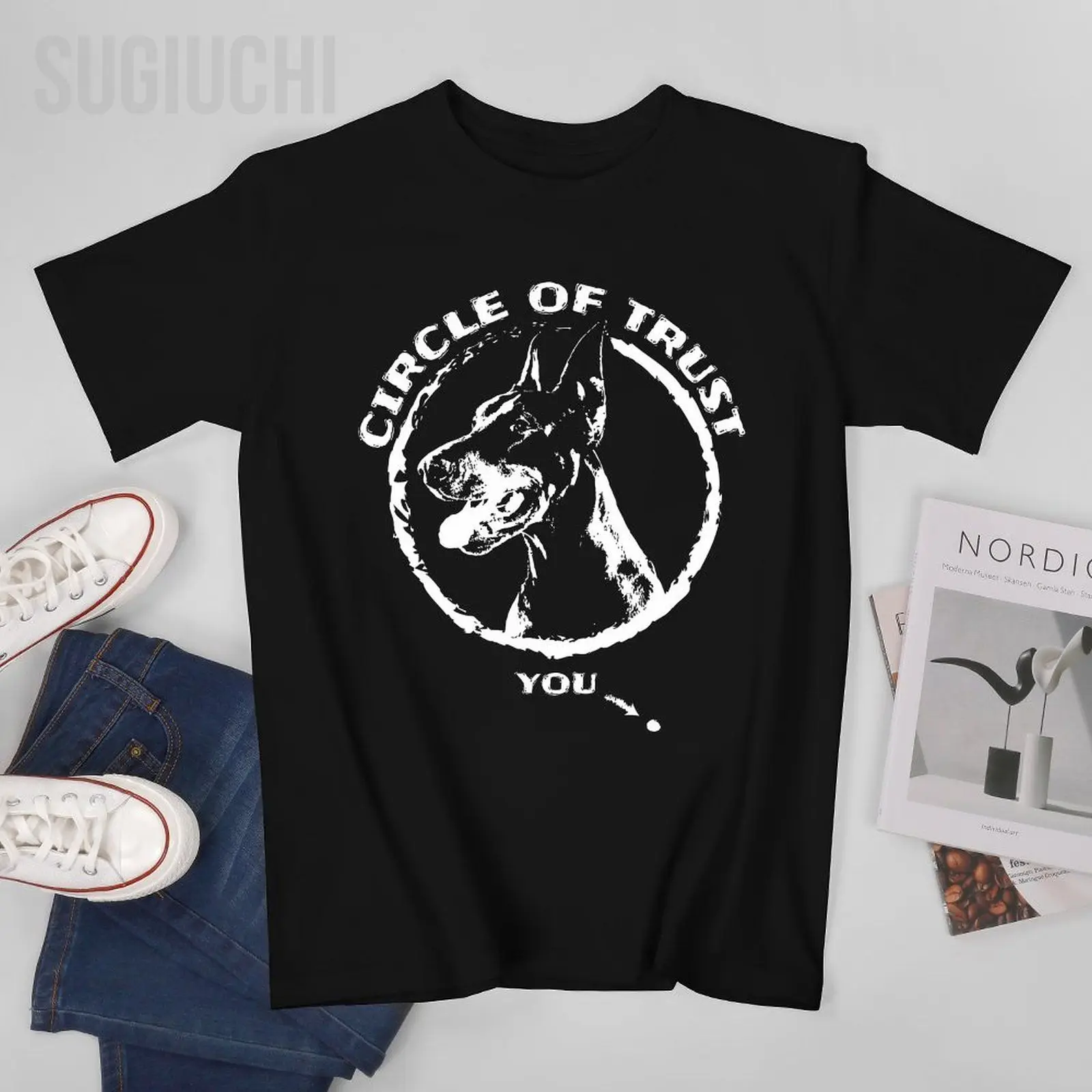 Unisex Men Dobermann Dog Breed Tshirt Tees T Shirts Women Boys 100% Cotton T-Shirt