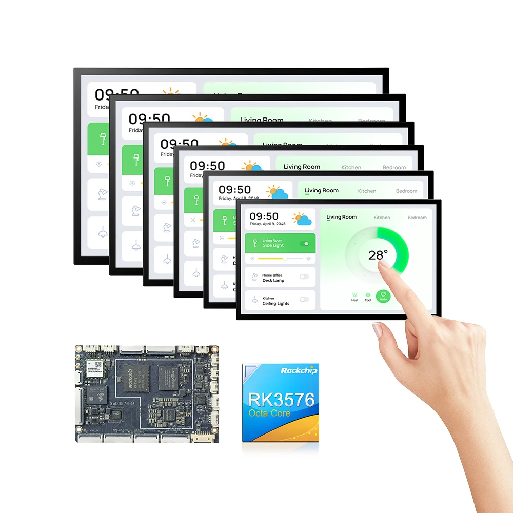 8 Inch Open Frame Smart Screens Embedded Systems RK3576 SBC Hmi Touch Screen Panel Linux Debian Wifi 6 BT 5.4 Customized Tablet