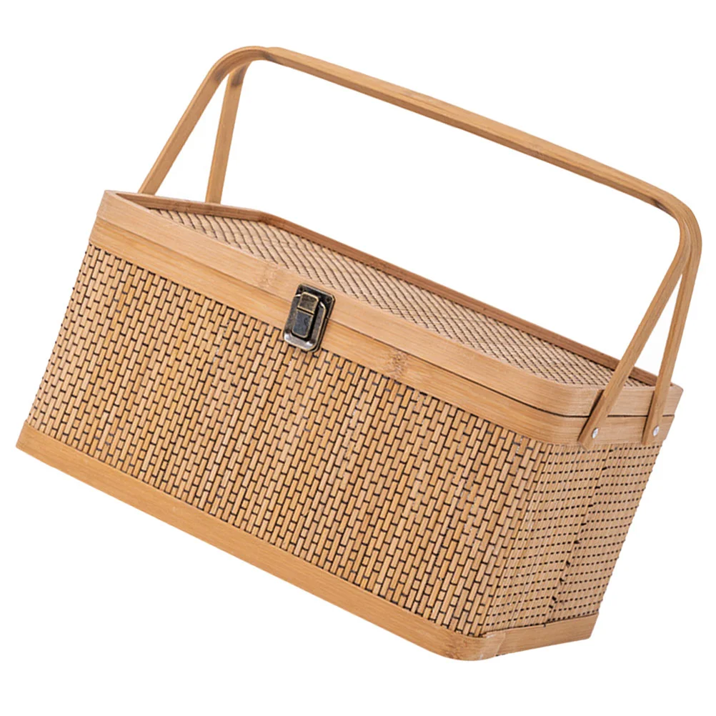 

Egg Storage Basket Gift Wrapping Baskets Fruits Kitchen Bamboo Harvesting Food Containers with Lids