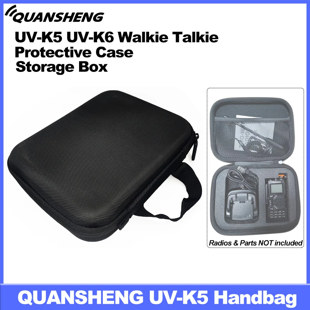 Bolsa de proteção portátil para Walkie Talkie, Carry Bag para Quansheng UV-K5, UV-K6, Two Way Radios, Hunting Storage Box, UVK5 Parts