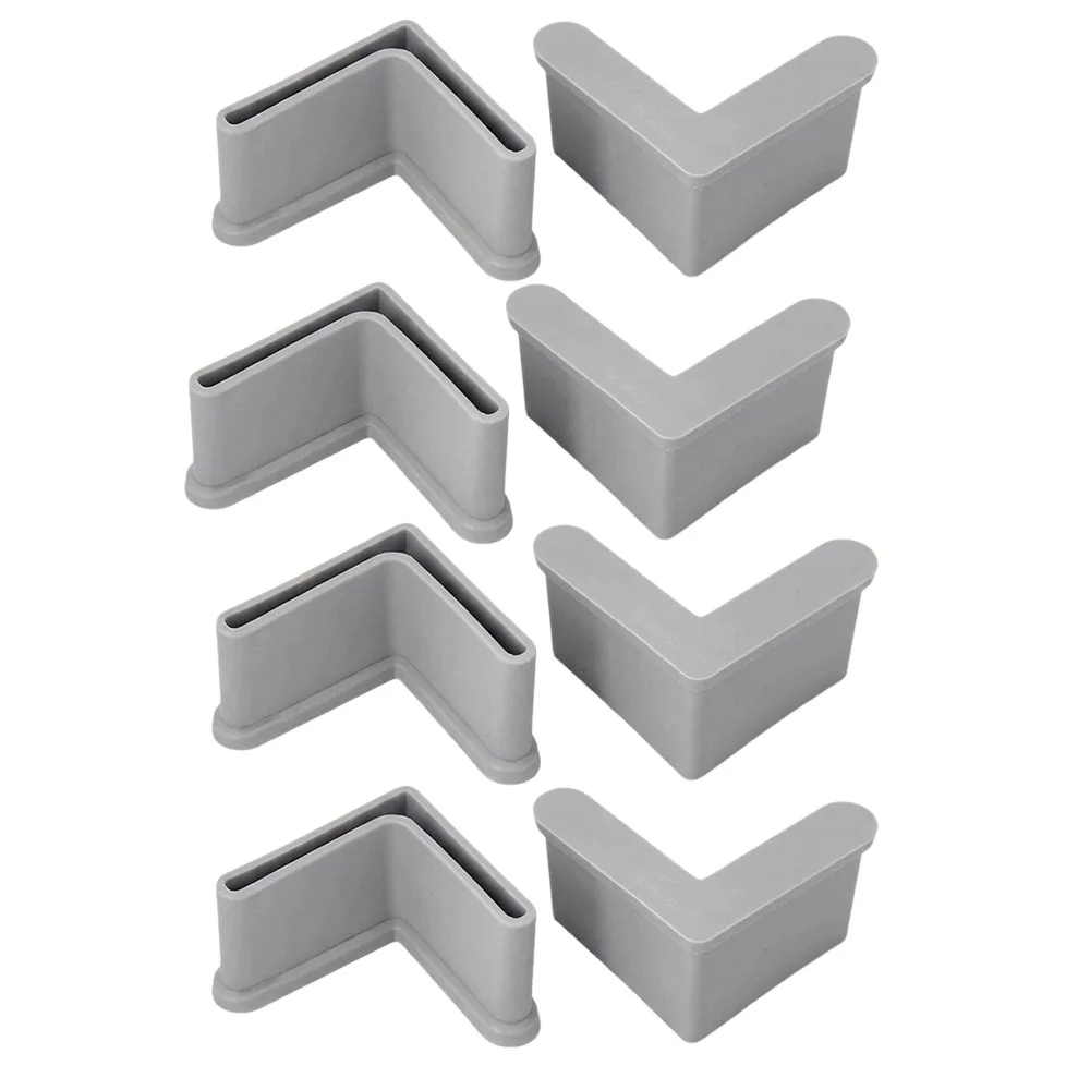 4/8/12PCS Angle Steel End Caps Corner Protector Caps Rounded Edges Plastic Bed Frame Feet Caps L-Shaped Foot Cover Waterproof