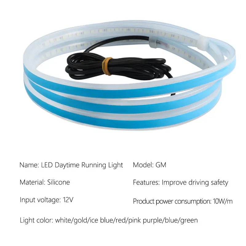 Luzes Diurnas Universais para Carro, DRL LED Strip, Capô Flexível, Tampa do Motor, Decoração Farol, 1.2m, 1.5m, 1.8m