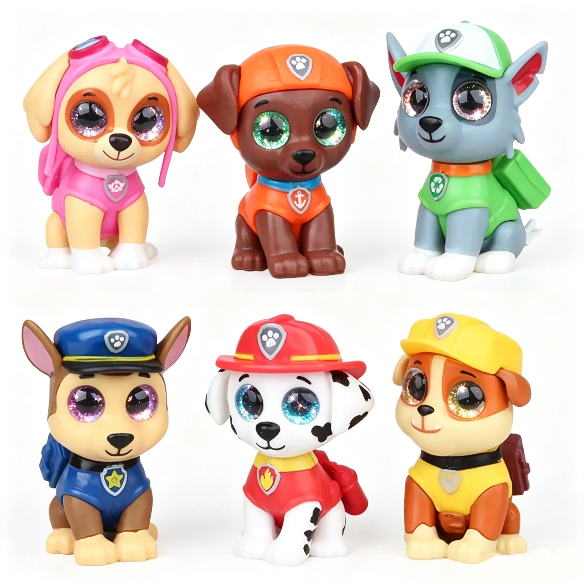 Figurine de chien Q-version tendance 2026, modèle de dessin animé créatif, chien de police, décoration de gâteau avec de beaux yeux, Pat' Patrouille