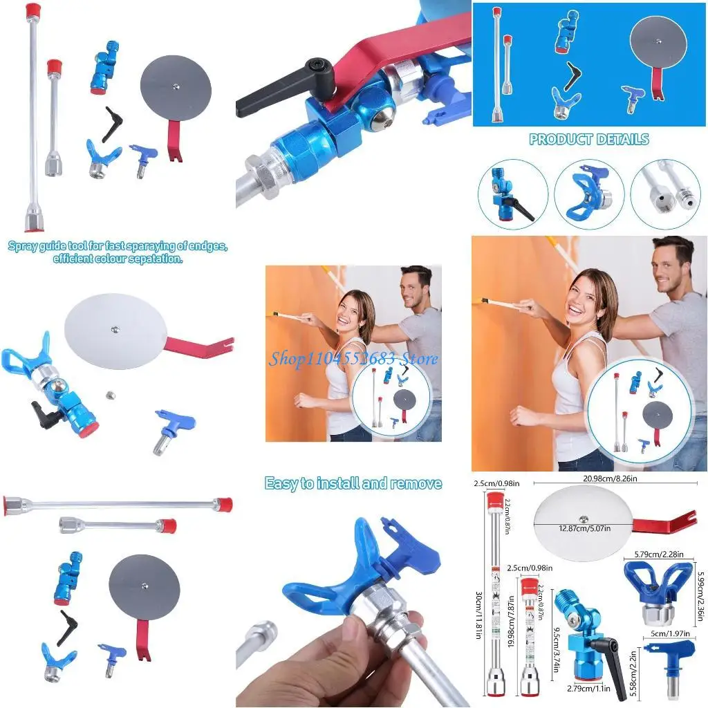 Y6GD Airless Guide Color Separation Baffle Guide Accessory Tool with Nozzle Tip & Extension Rod Easy to Use
