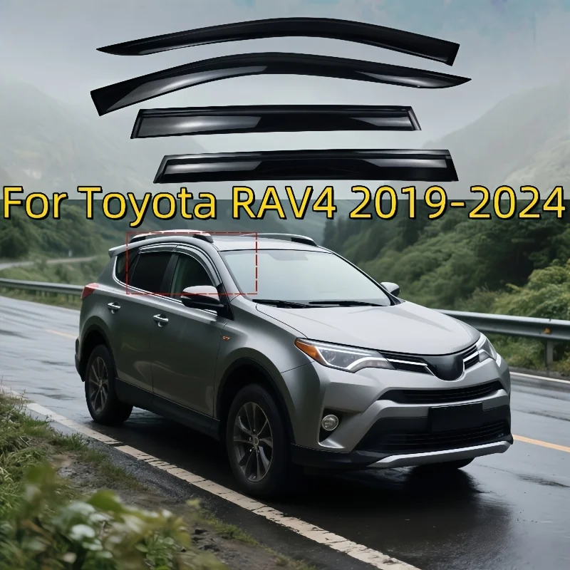 

4 шт. Дефлекторы окон (ветровики) для Toyota RAV4 2019-2024 | Аксессуары для Toyota RAV4 | Прочный и красивый | Окно