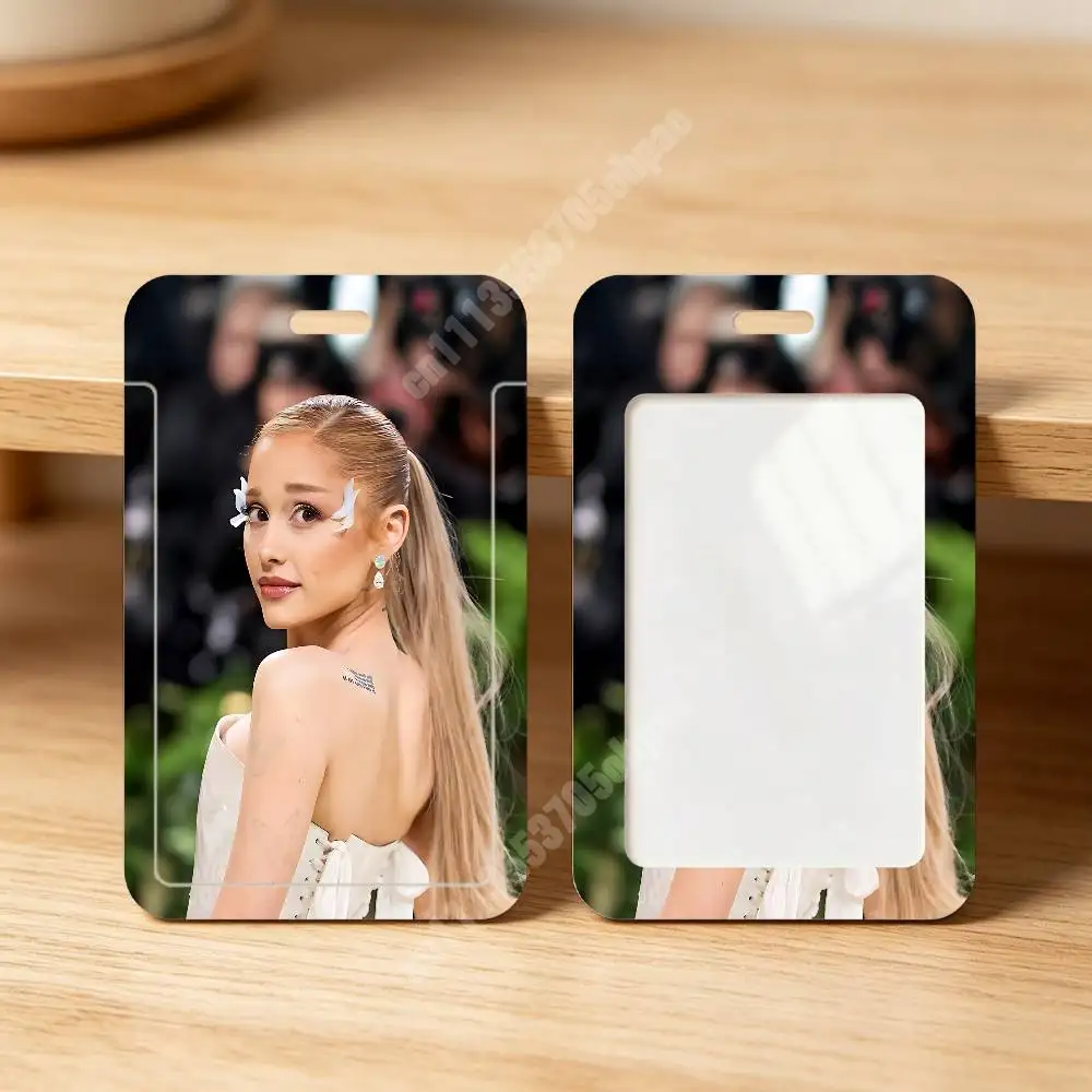 A-Ariana G-Grande Plastic Card Holder Worker ID Card Clear Transparent Employee Visitor Pass
