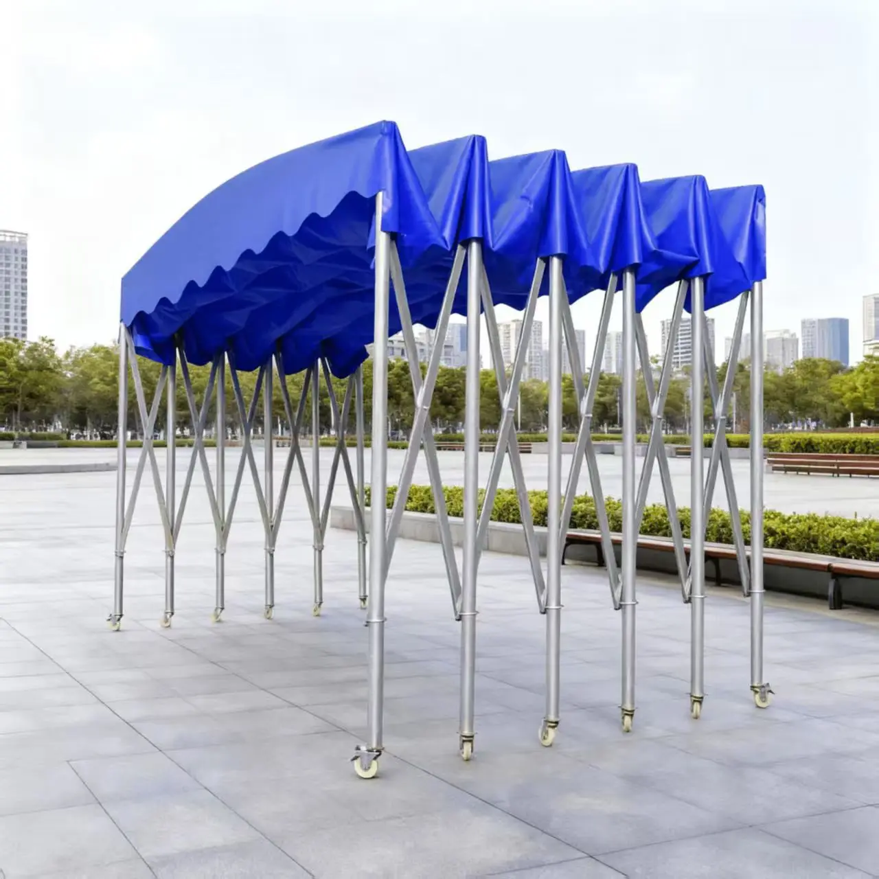 Mobile sliding shed outdoor large event tent folding telescopic food stall canopy parking shed stall awning