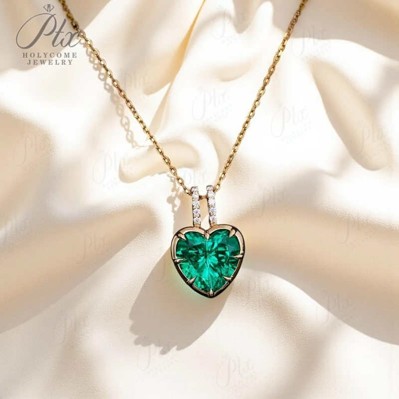 

Customize Necklace Heart Shaped Bezel Set 925 Sterling Silver 10K/14K/18K Gold Lab Grown Gemstone As An Anniversary Gift
