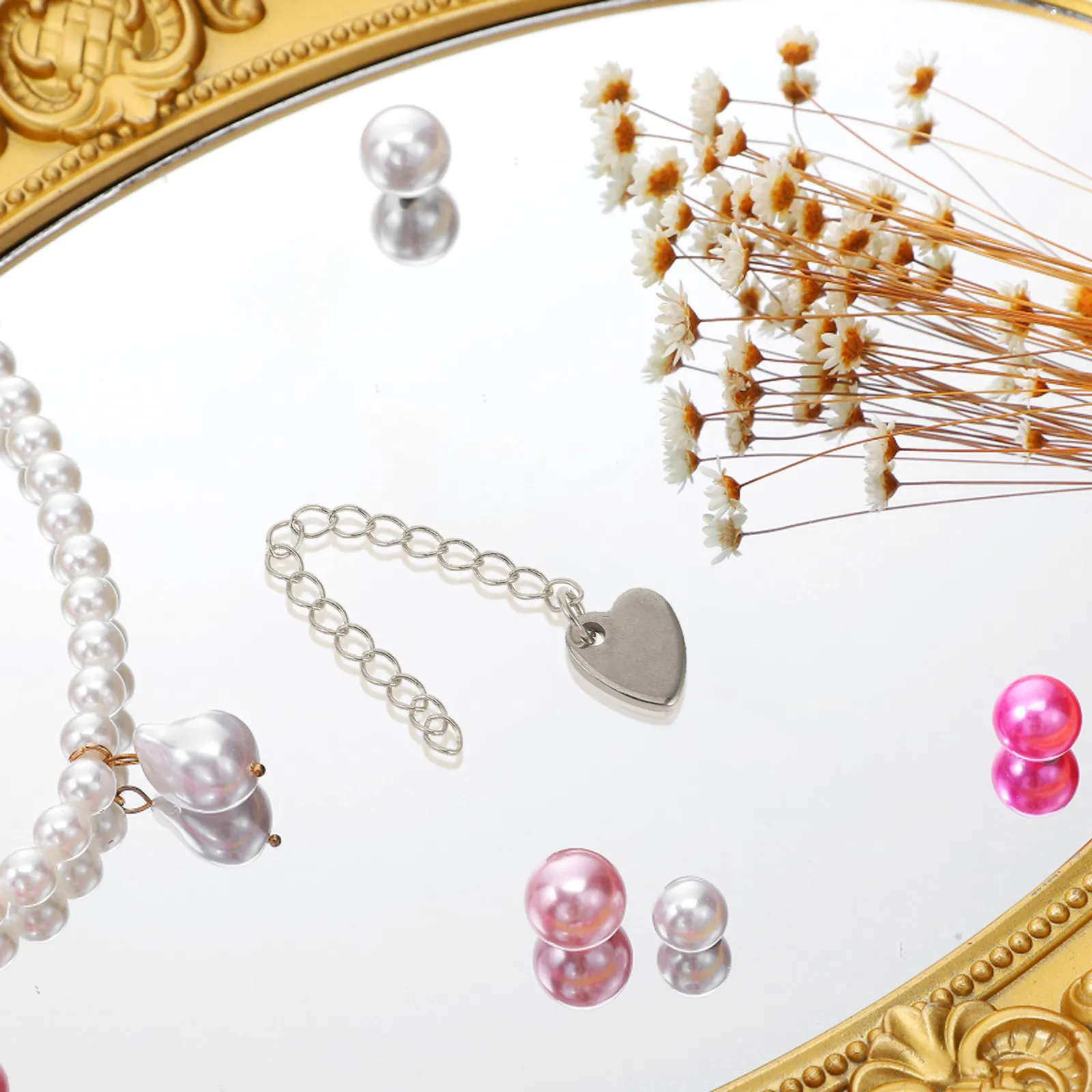 

30Pcs Stainless Steel Heart Chain Extenders 65Mm Adjustable Necklace Bracelet Anklet Extension Chains Jewelry Repair Extender