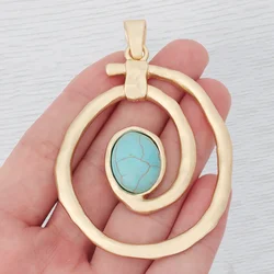 1 x Fashion High Quality Large Swirl Vortex Spiral Matte Gold Color Charms Pendants For Necklace Jewelry Making Accessories