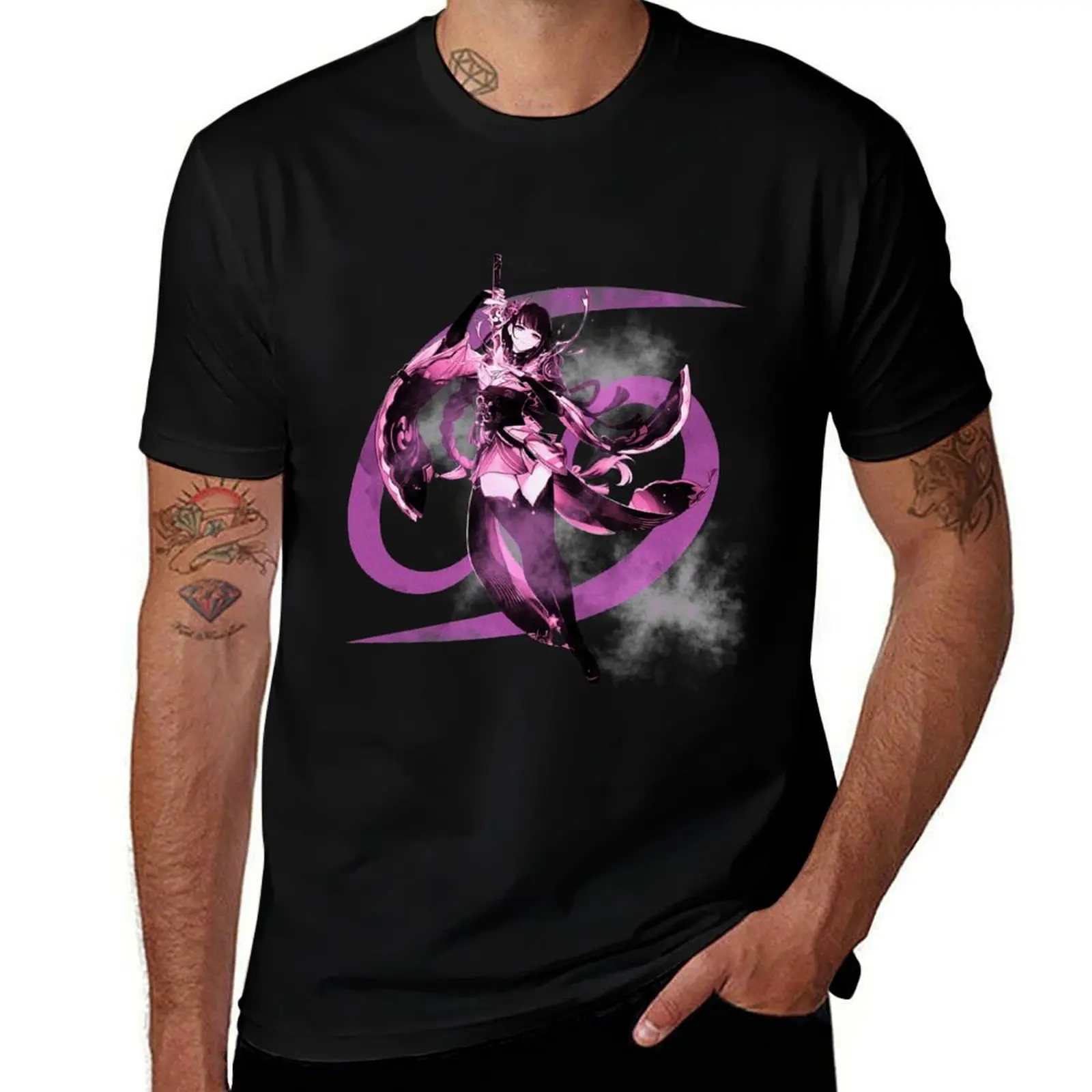 Raiden Shogun T-Shirt All Match Print Short Sleeve Top T-Shirt
