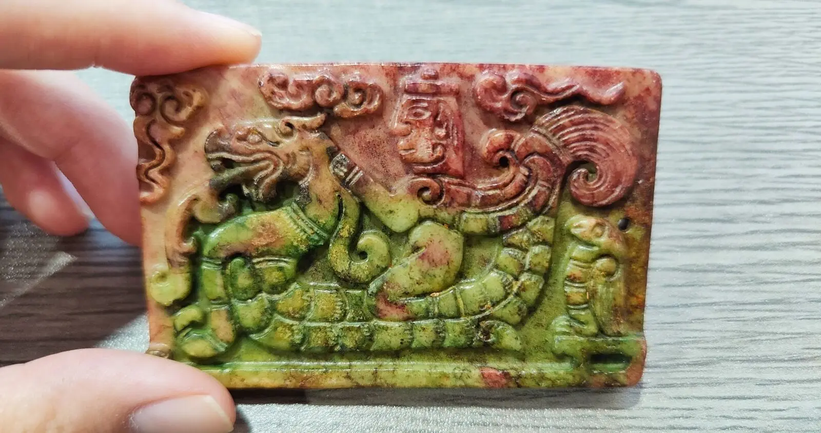 

Antique Xiuyu Made Old Jade Dragon Boat Pendant Jade Plaque Handicraft