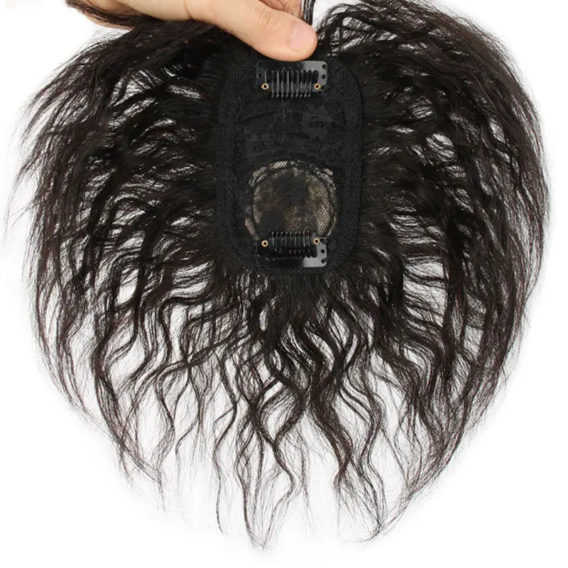 سيدة هيربيسي استبدال الشعر القصير شعر بشري مجعد أعلى إخفاء كورنرو ضخمة النساء هيربيسي لتغطية الشعر الرمادي #6