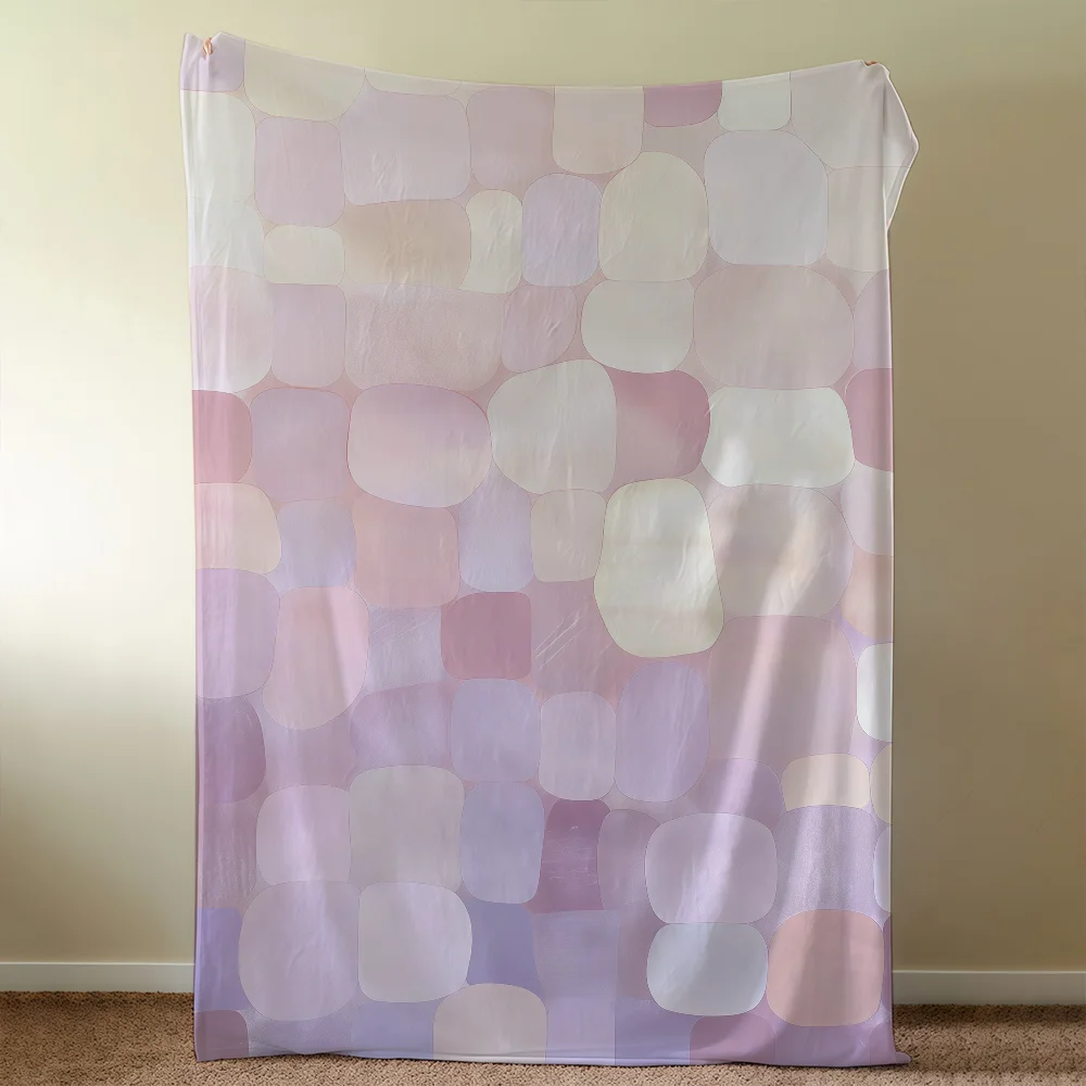 Gradient-Colored Mosaic Chippings Texture Blanket Soft Warm Furry Throw Super Kids Toys Bed Sofa Car Cradle
