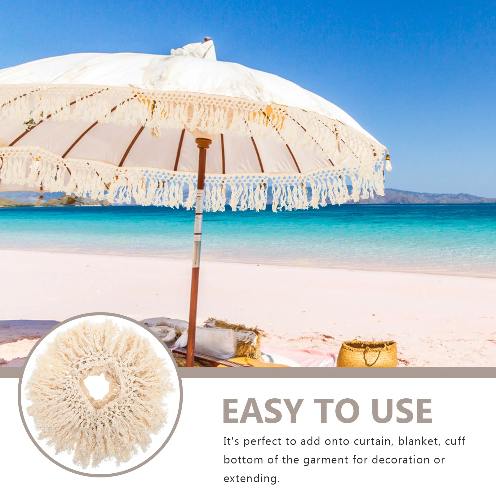 

Elegant Household Curtain Decoration Knitting Fringe Trim Blanket Tablecloth Diy Lace Tassel Wear-Resistant Sewing Craft