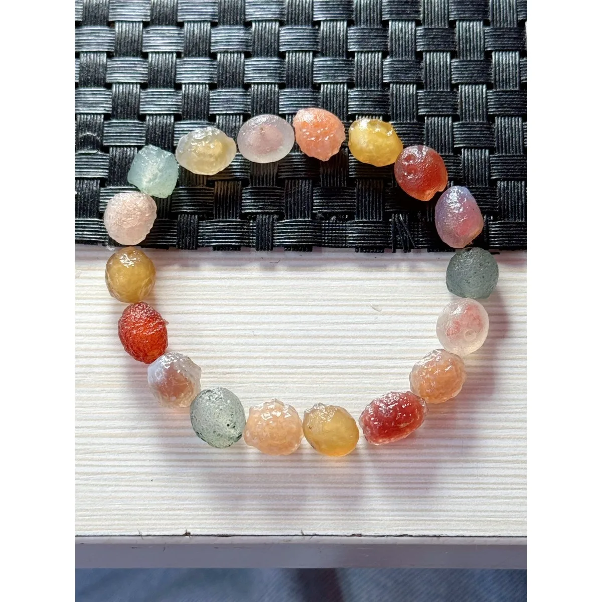 Sandy Tone Alashan Agate,Glass Vial Set, 10-15mm Natural Unpolished, Banded Pattern, Gift Giving Collection.Candy Agate