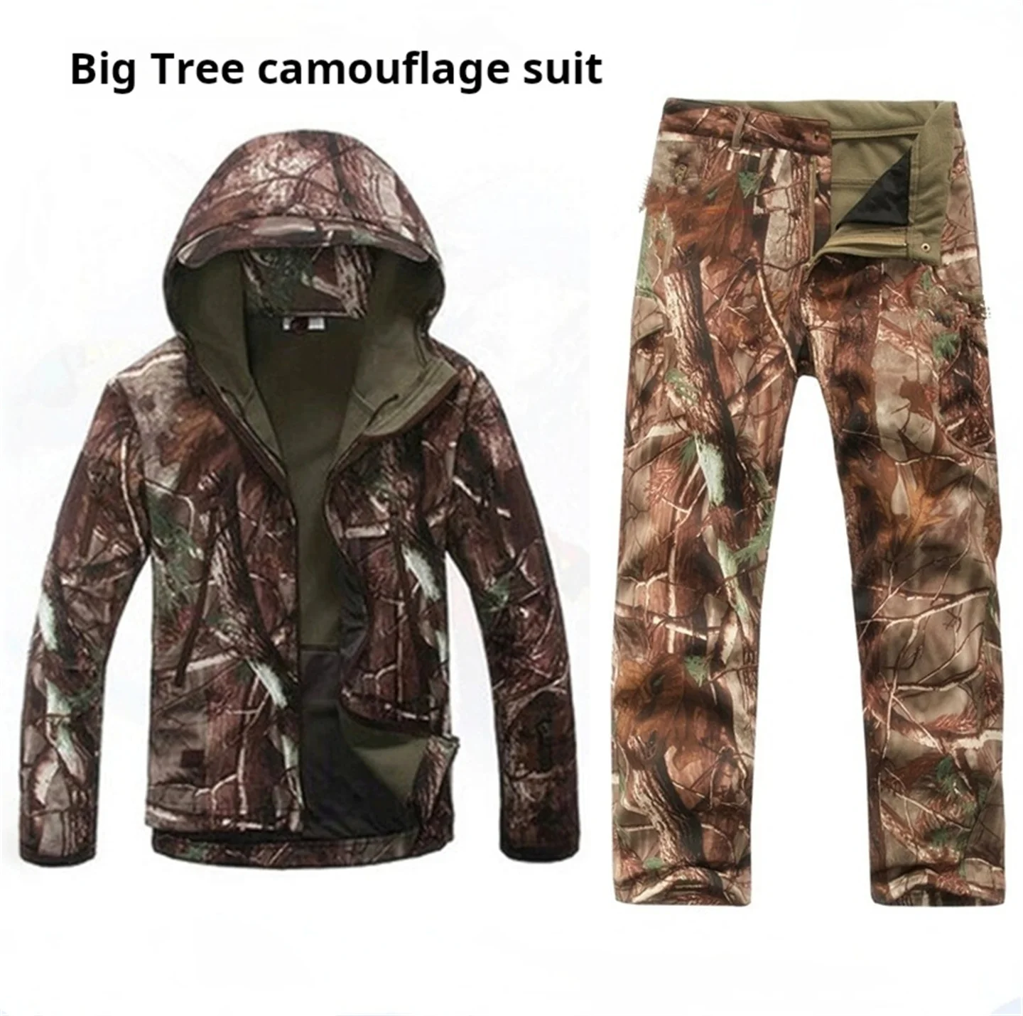 Men Women's Camouflage Hunting Uniform TAD Soft Shell Jacket Pants Winter Outdoor Windproof Waterproof Thermal Tactical Suit