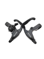 Zoom MTB Road Bike Brake Lever Set Aluminum Alloy Black Bicycle Handle 4 Finger Left & Right with Bell V Brake Disc Brake