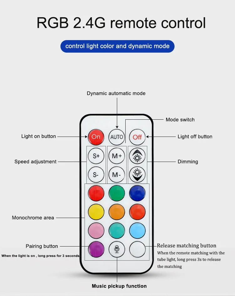 Tubo de luz inalámbrico con Control remoto, lámpara Led RGB colorida de alta calidad, 1,2 M, Control de ritmo de música para Dj, fiestas y escenarios