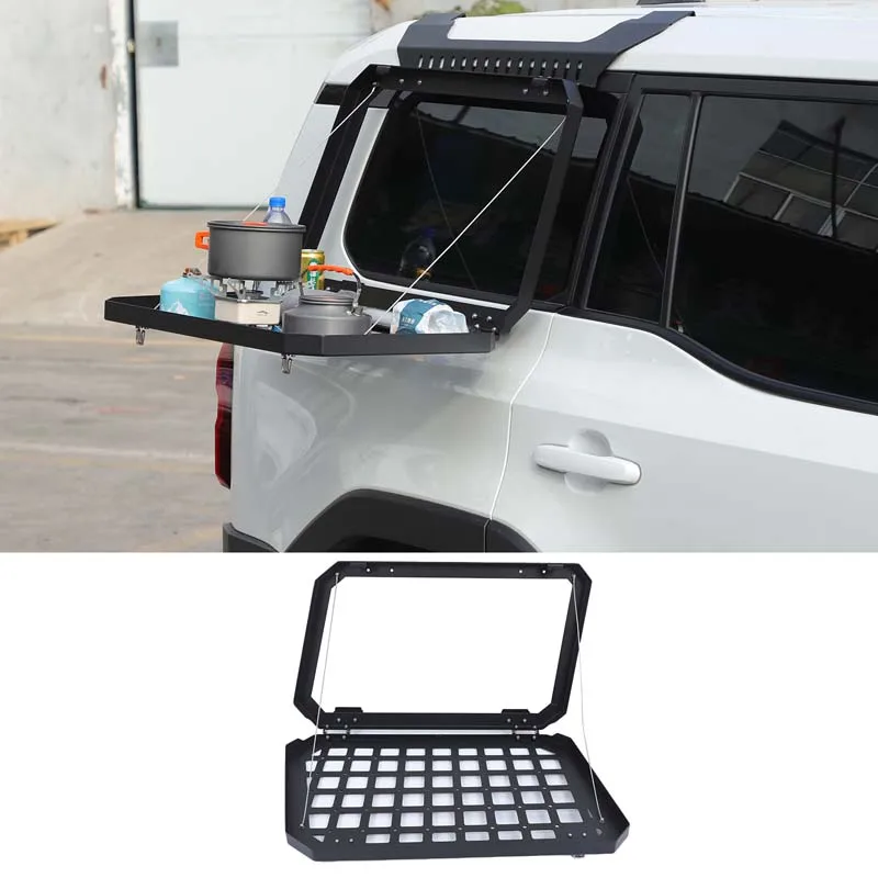 

Aluminum Alloy Black For Toyota Land Cruiser Prado 250 LC250 2024+Car trunk foldable armor storage rack modification accessories