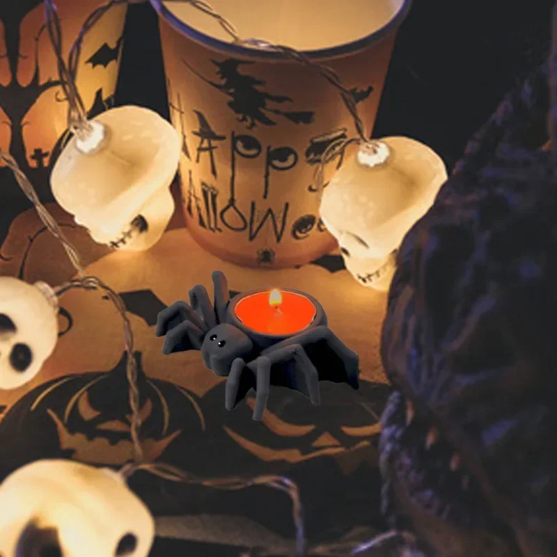 Candle Holder Silicone Mold 3D Spider Halloween Candle 2026 Latest Model  Holder Mold Gothic Spider Decor Candlestick Mold
