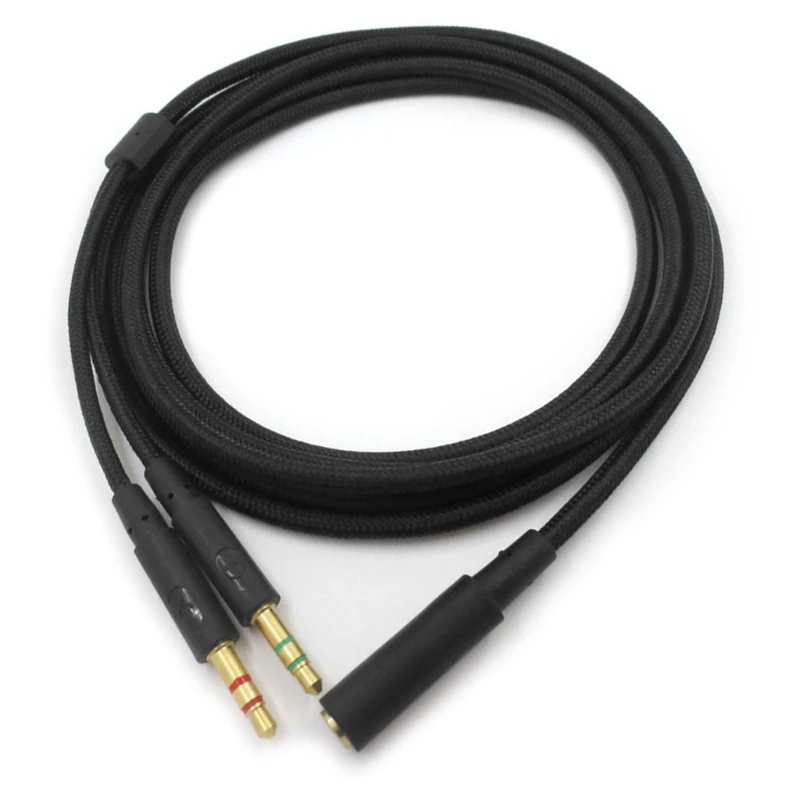 3.5mm Universal 2 in 1 Gaming Headphone Extend Cable for HYPERX Cloud II/for Alpha/Cloud Flight Headphone For Comp
