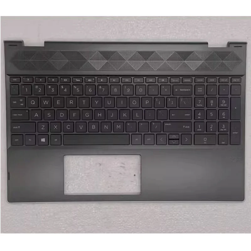 H FOR HP X360 15-CR keyboard with palm rest L20848-001 silver edge backlight