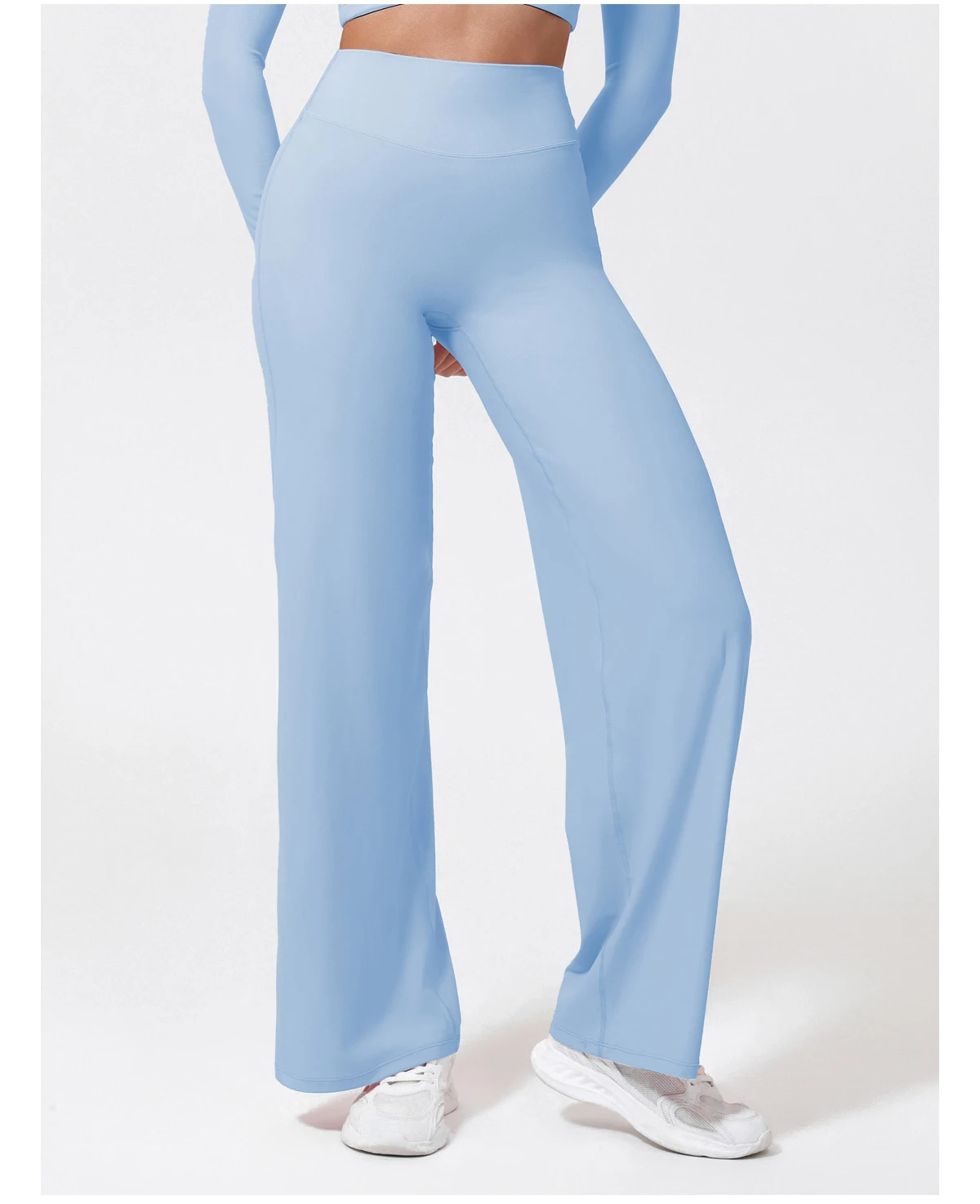 Hearuisavy Damen-Sporthose mit geradem Bein, Fitnessstudio-Bekleidung, nacktes Gefühl, Kompression, weites Bein, Yoga-Leggings, Pilates, Fitness-Strumpfhose – Detail 20
