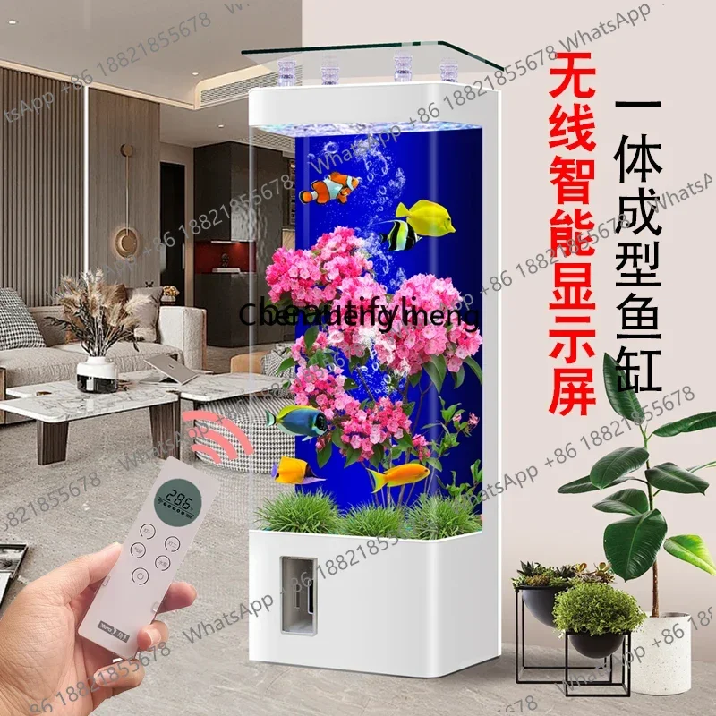 

Полукруглый аквариум для гостиной, стеклянный аквариум-шар с экраном, для экологических изменений воды
