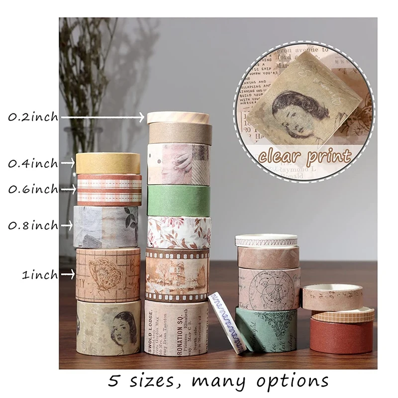 20 Stück Retro Washi Tape Set Masking Tape Briefpapier Journal liefert Gitter Scrap booking dekorative Klebeband