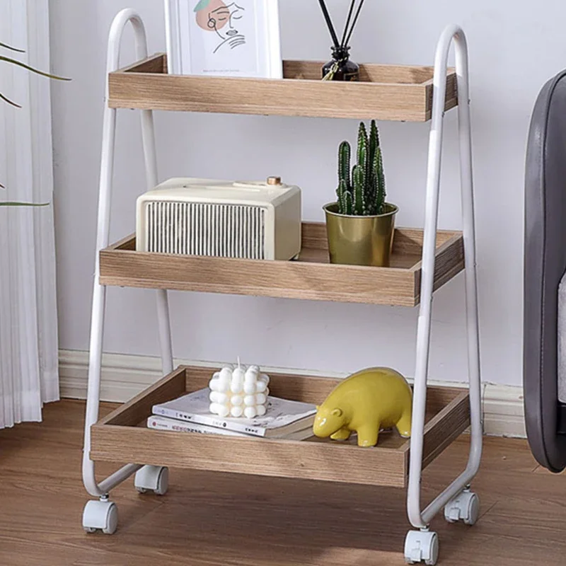 Kitchen Islands Trolley Storage Organizer Cart Wheels Shelf Rack Auxiliary Portable Storages Cabinet Food Trolley Utility Bar LT